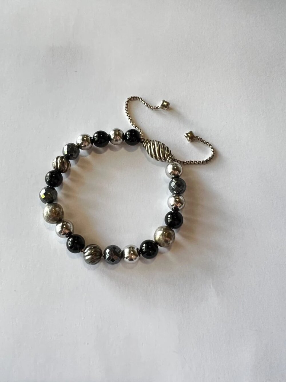 David Yurman Onyx & Hematine Spiritual Bead Bracelet